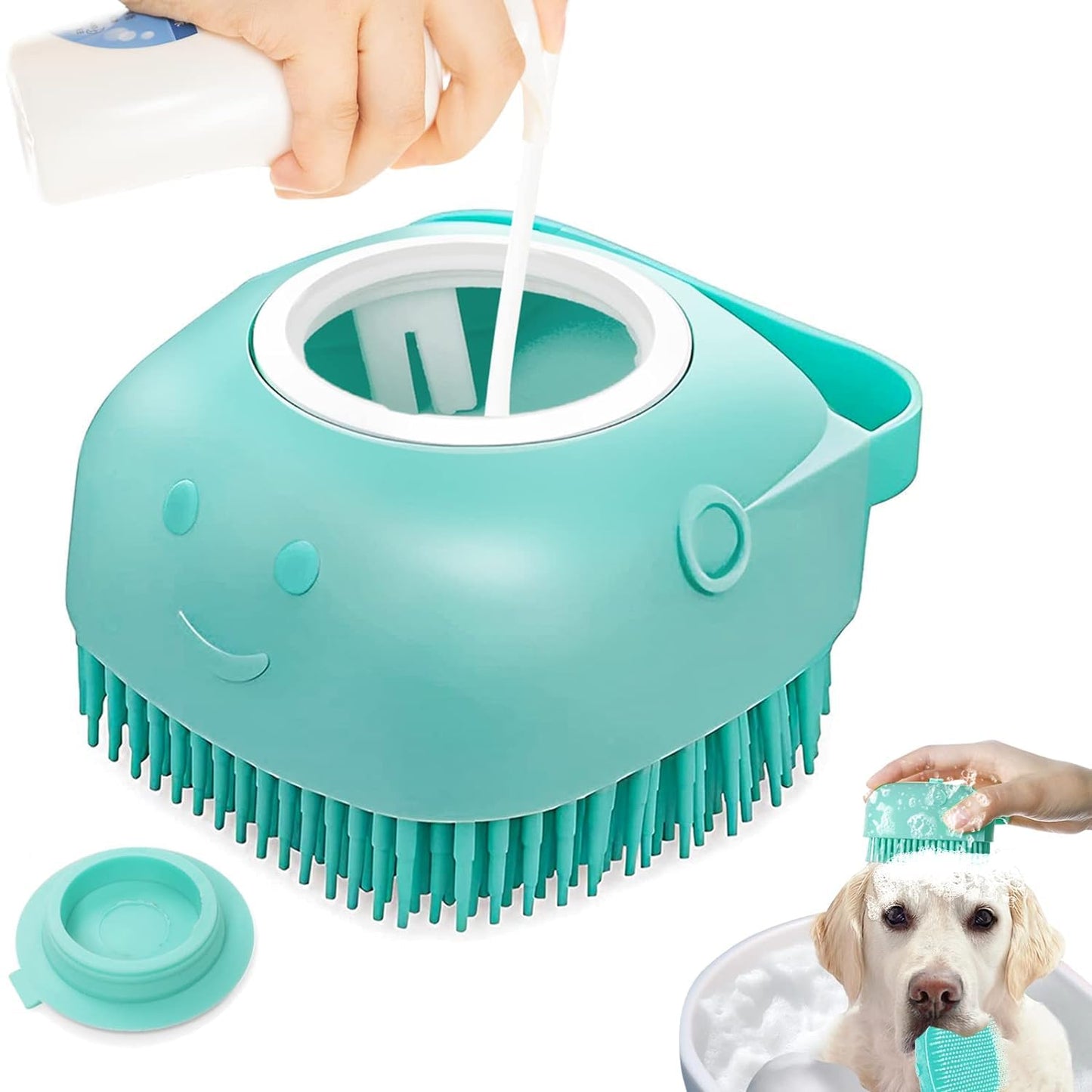 Generic Pet Dog Bath Brush Gentle Soap Dispenser