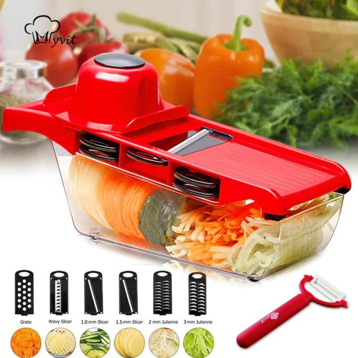 All-in-1 Vegetable Chopper with Container - Veggie Slicer Kitchen Choppers & Dicer for Veggies