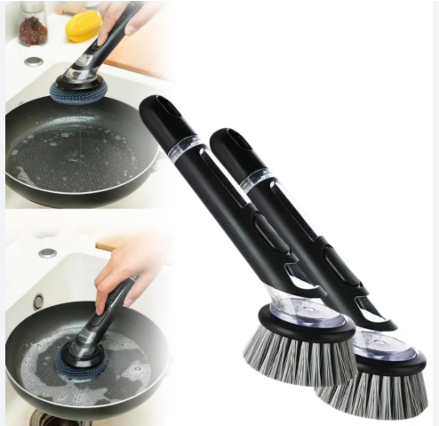 Dish Brush with Soap Dispenser Long Handle Dishwashing Brush